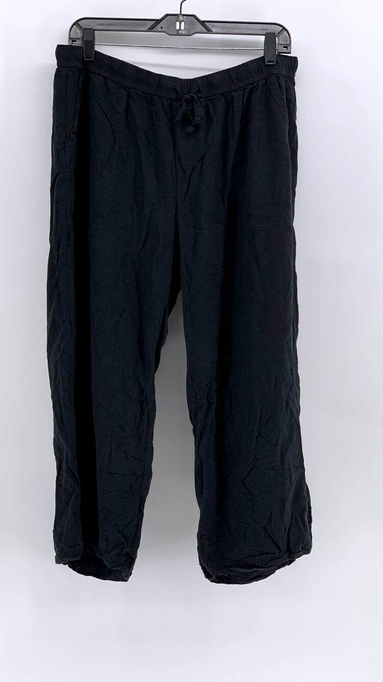 SPLENDID Women's Black Relaxed-Fit Linen-Blend Pants SZ L